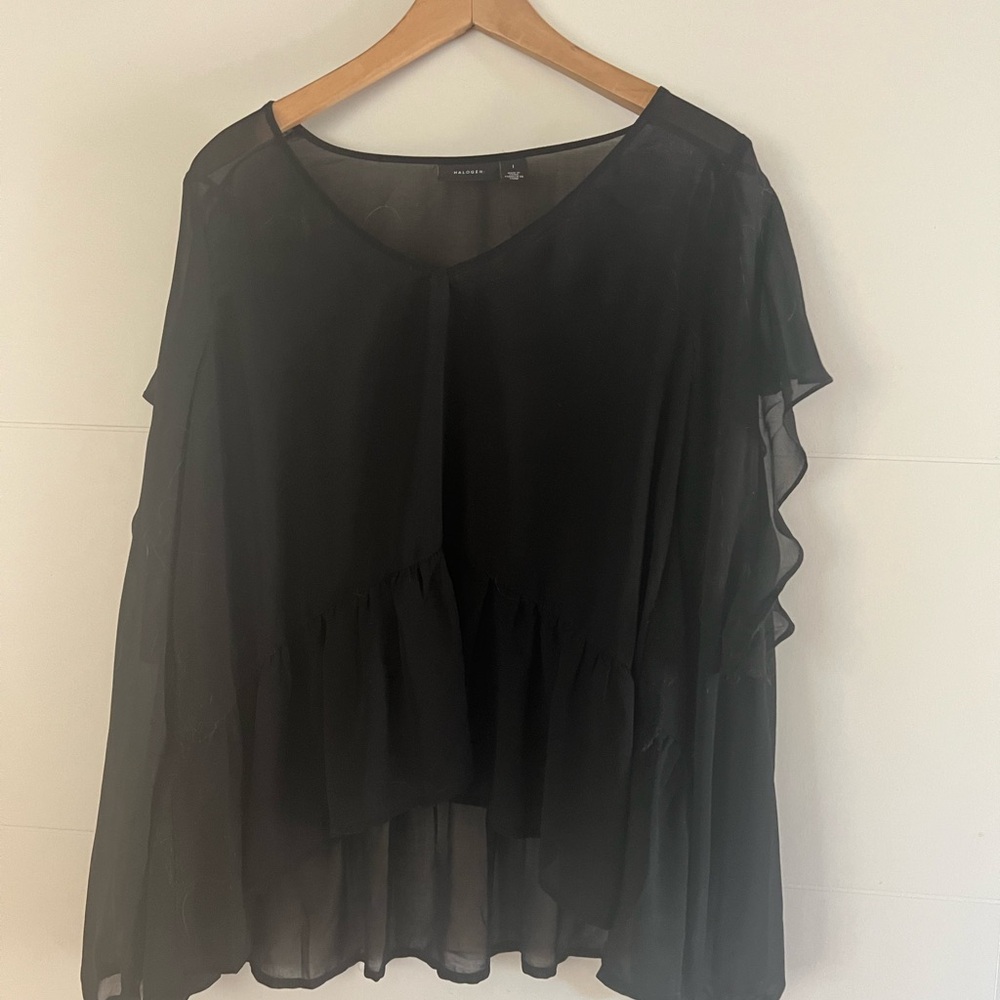 Halogen Black Sheer Women’s Top
